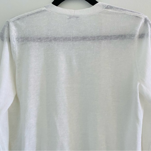 J.Jill Linen Blend Open Front Cardigan White Sz Small Petite - Picture 5 of 14